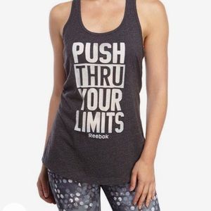 Reebok Workout Tank Gray White Size Large